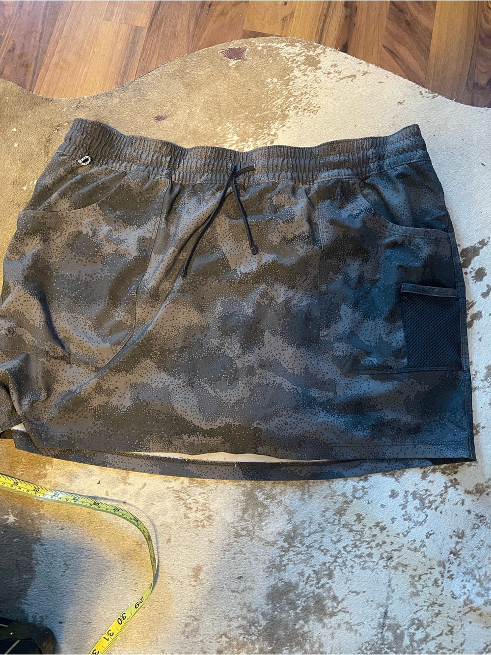 Charcoal Camo Drawstring Skirt